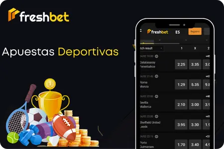 Mercados de apuestas deportivas mostrados en la versión Freshbet app descargar
