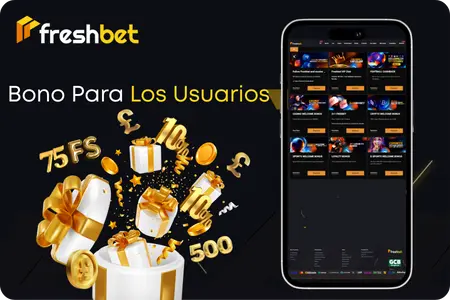 Bonos de bienvenida y semanales mostrados en la Freshbet app Android
