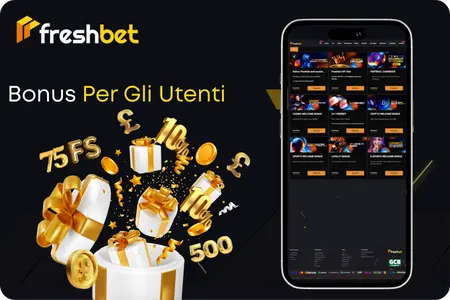 Bonus di benvenuto e settimanali mostrati nella Freshbet app Android
